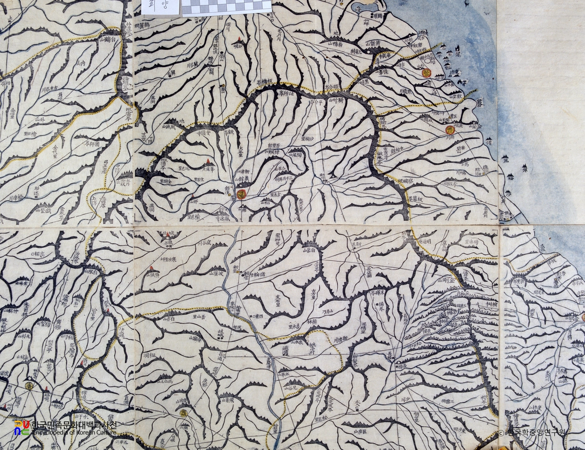 대동여지도 중 강원도 회양 부분