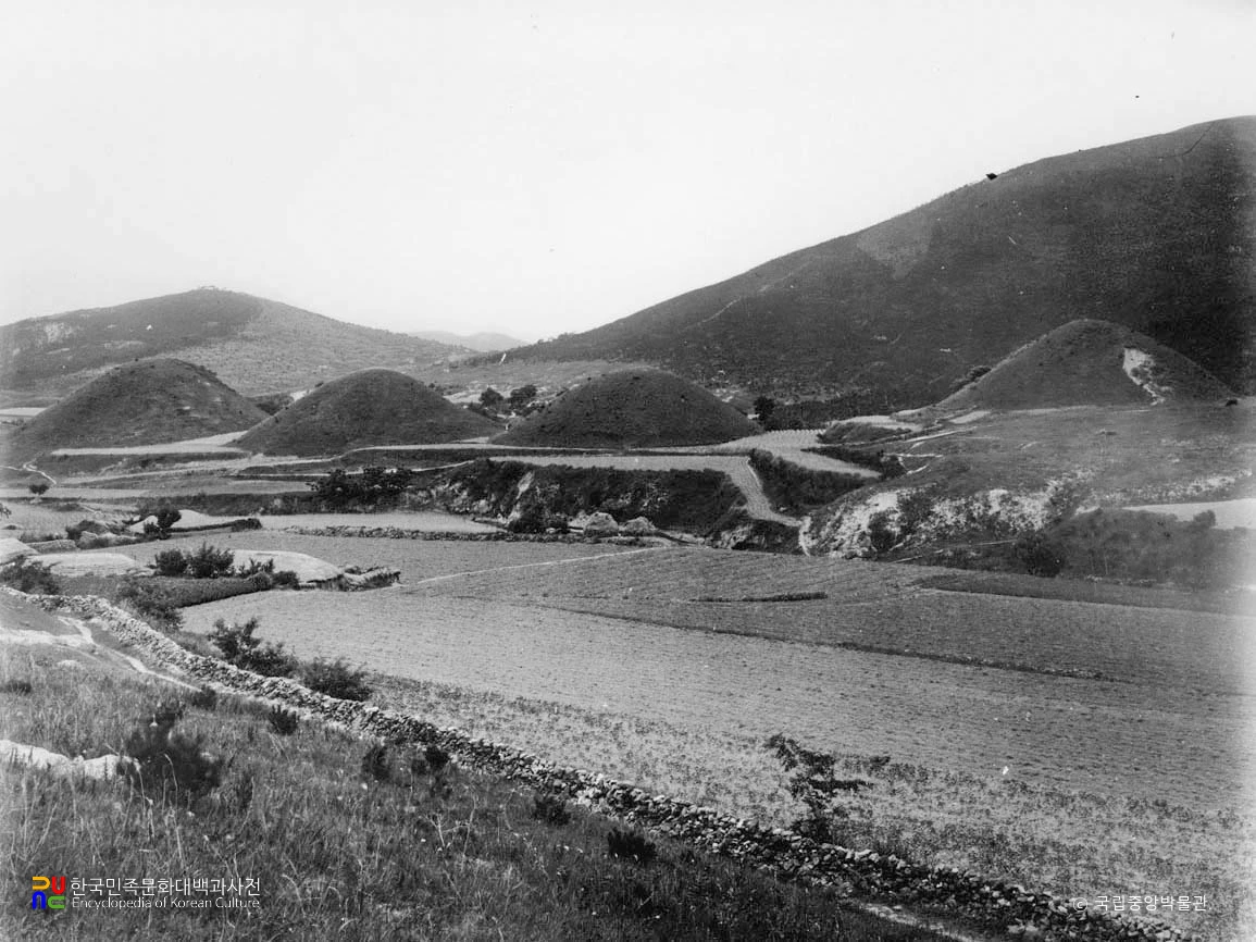 경주 서악리 고분군 북면 전경