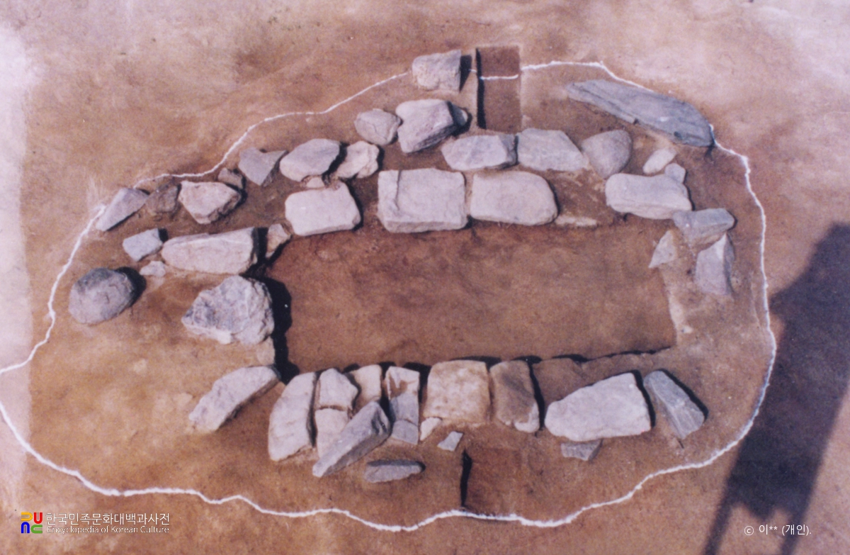 대전 송촌동 유적 무덤 발굴모습