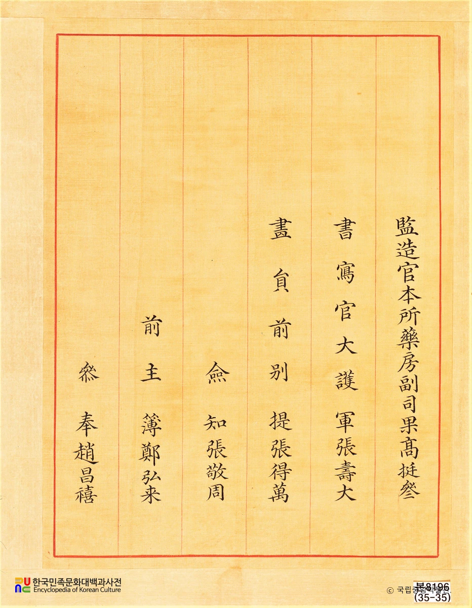 기사경회첩 제작자 명단