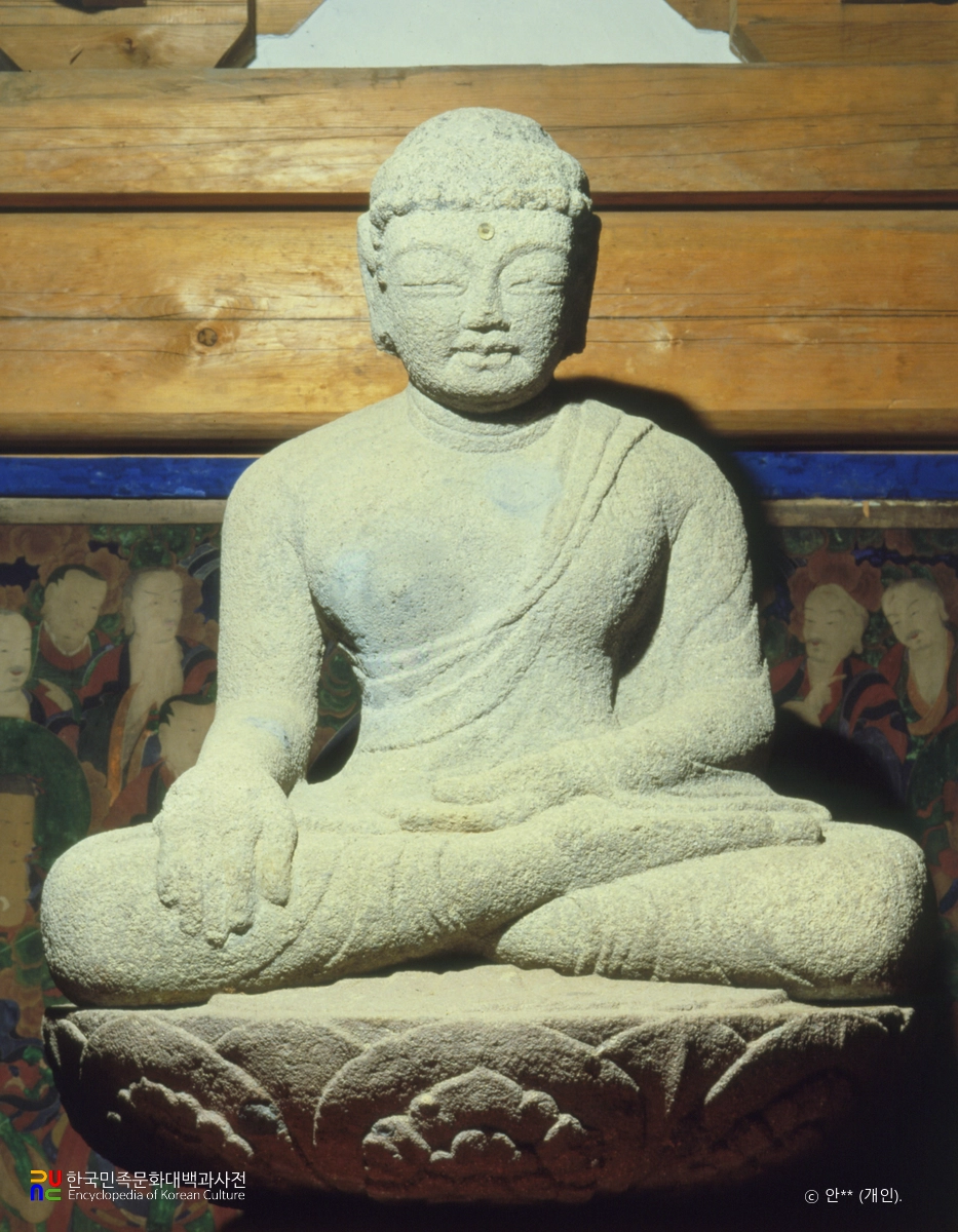 광주 약사암 석조 여래 좌상