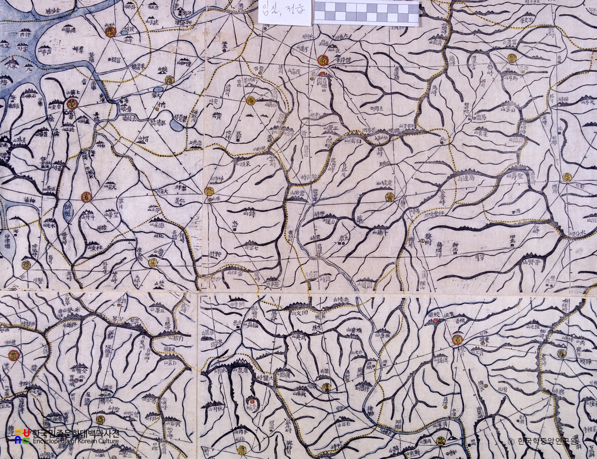 대동여지도 중 전라북도 임실, 정읍 부분