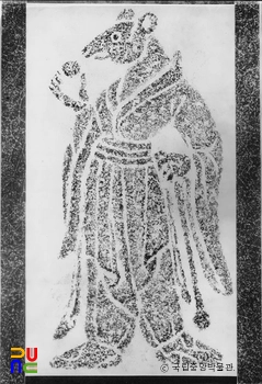 경주 김유신묘의 십이지호석 중 쥐상 탁본