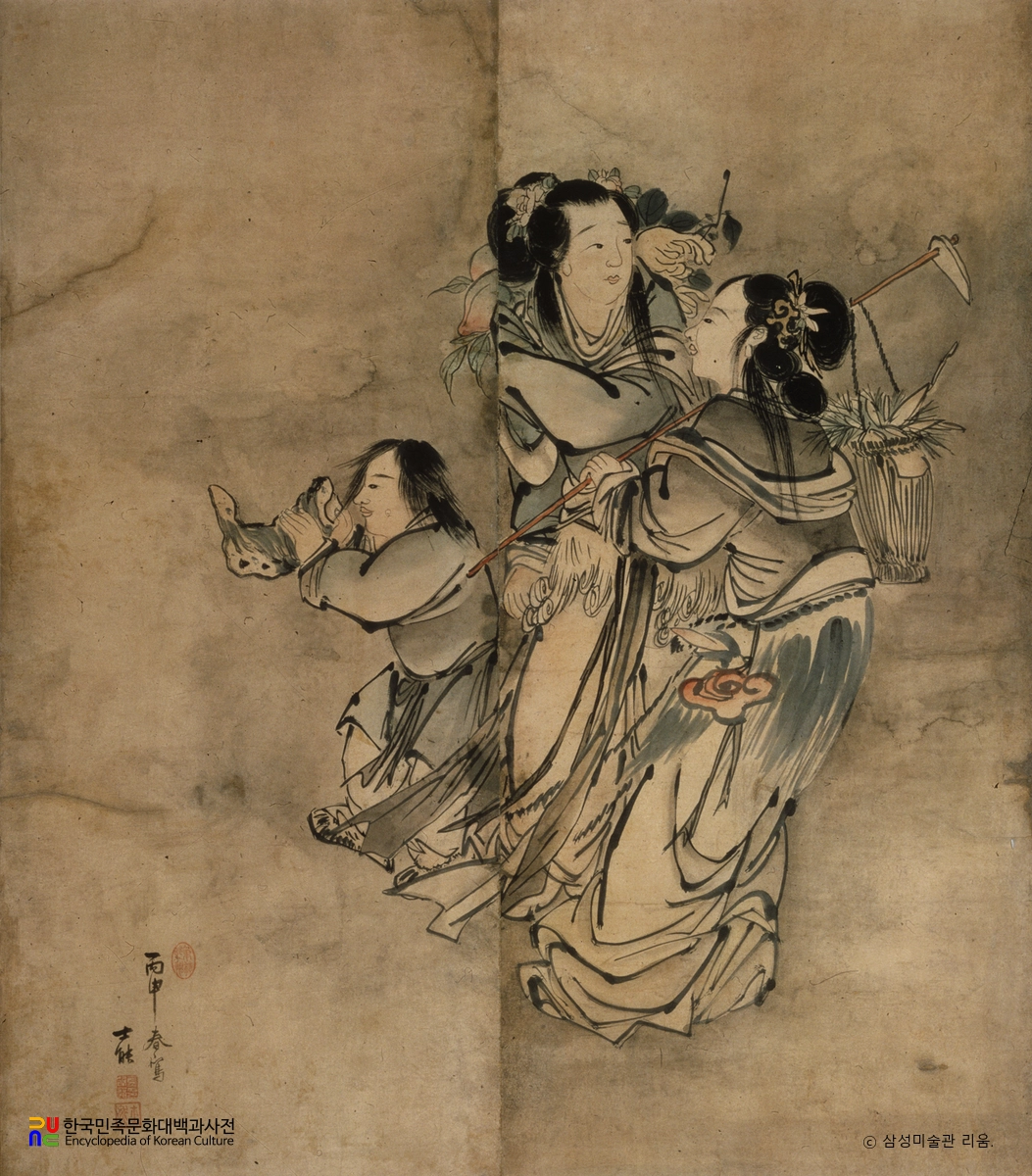 김홍도필 군선도병풍 부분