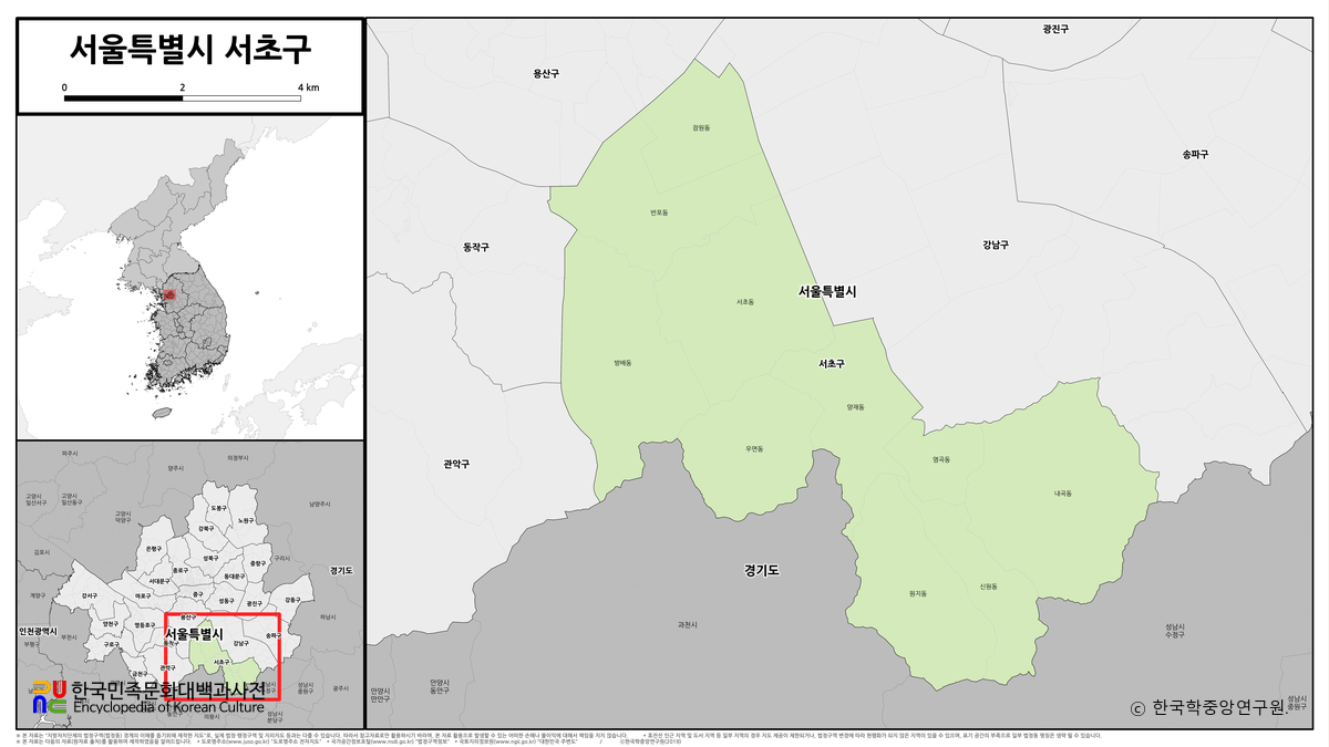 서울특별시 서초구 법정구역도