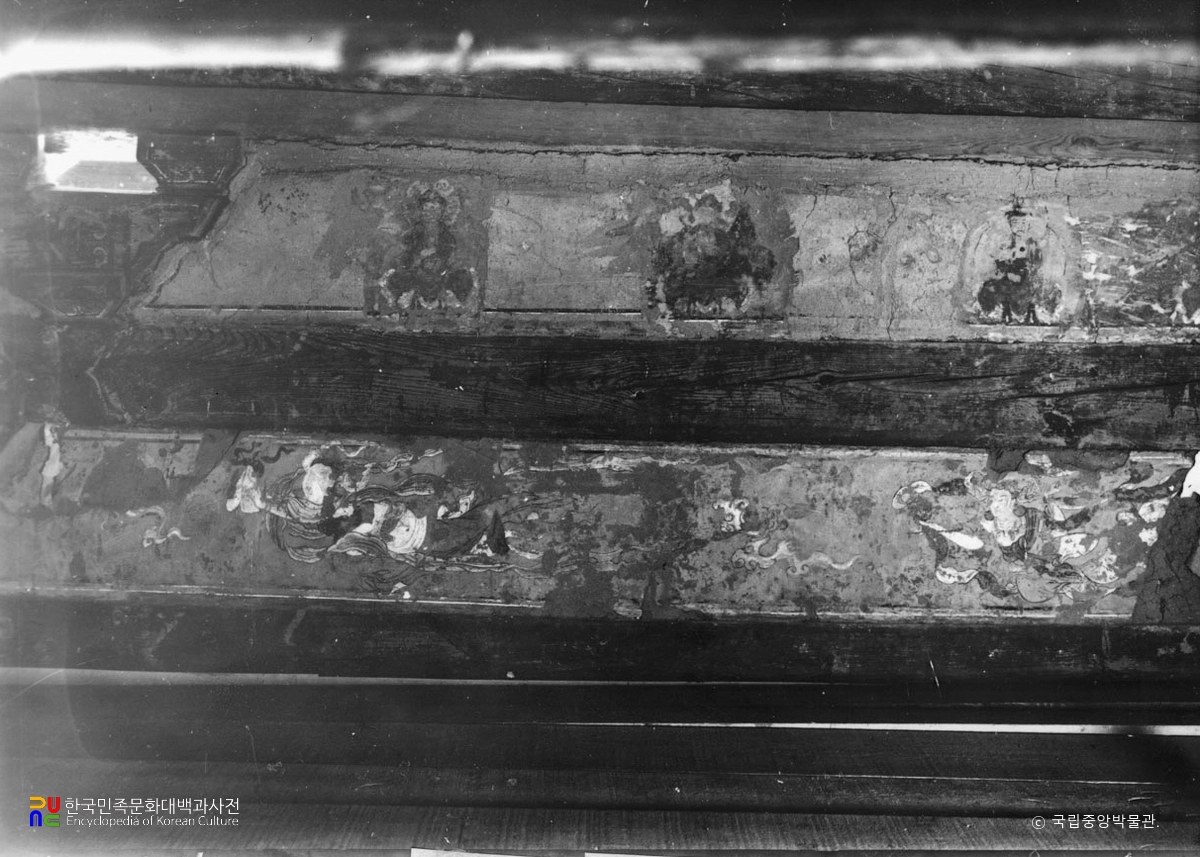 예산 수덕사 대웅전 내부 벽화