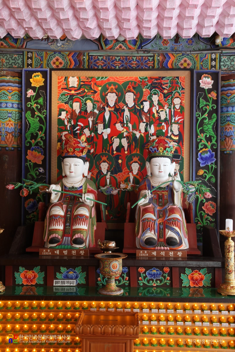 진주 청곡사 목조제석천·대범천의상