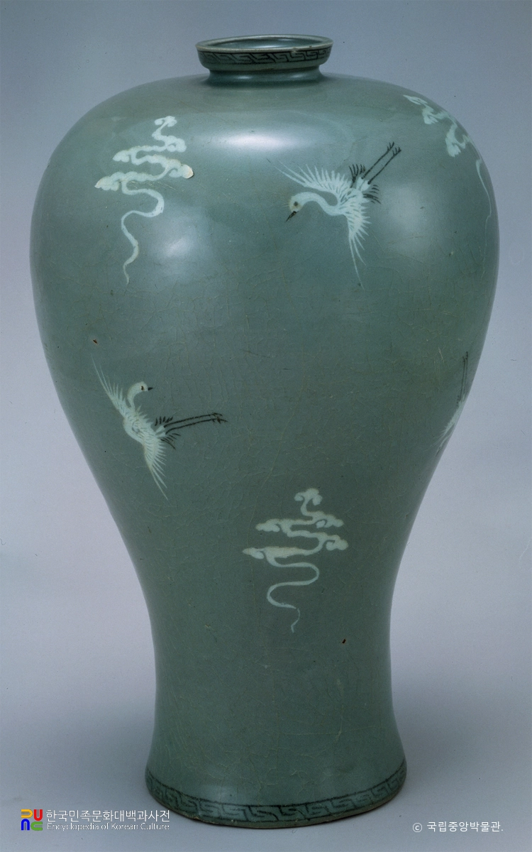 청자 상감 운학문 매병