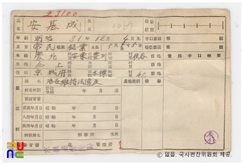 일제 주요감시대상 인물카드 안기성(安基成)_04_후면