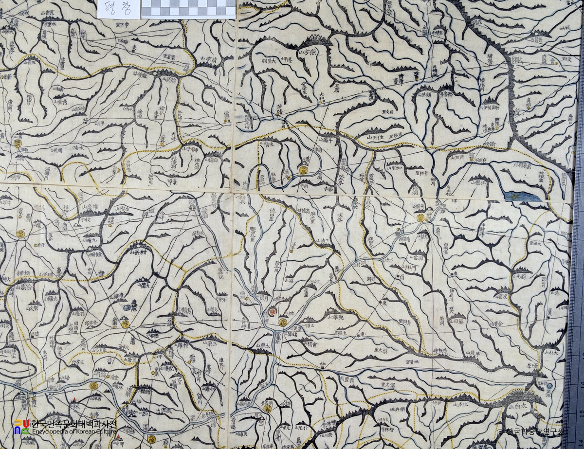 대동여지도 중 강원도 평창 부분