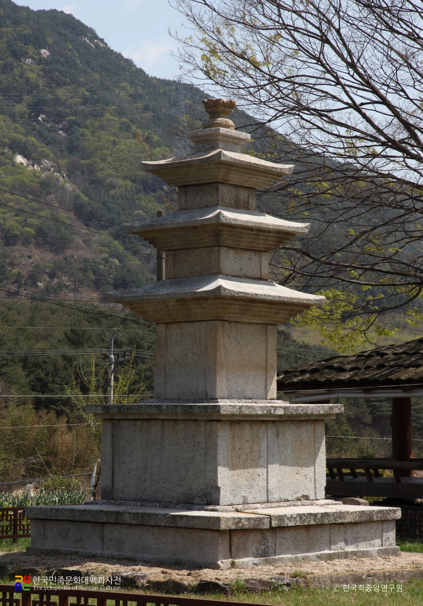 산청 단속사지 동 삼층석탑 후측면