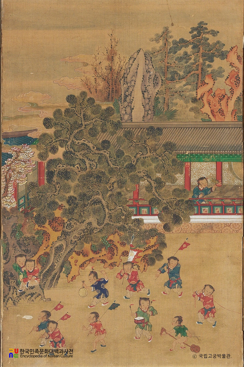 백자도 병풍 제3폭