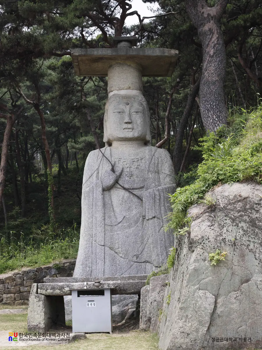 부여 대조사 석조 미륵보살 입상