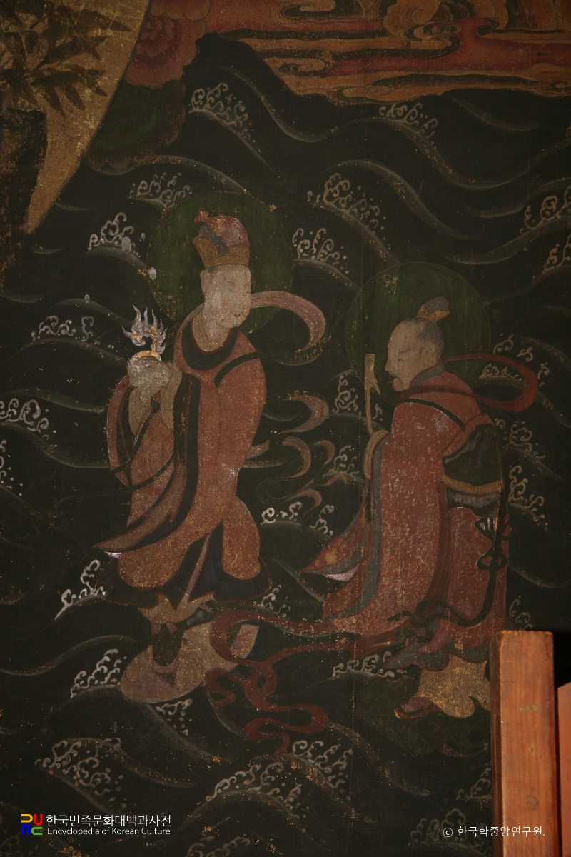 가평 현등사 수월관음도 / 우측 하단 용왕