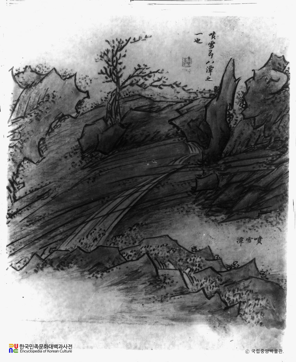 정수영필 금강산분설담도