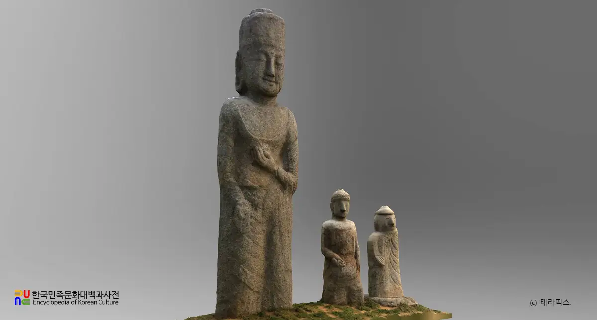 증평 남하리 석조미륵보살입상 좌측면