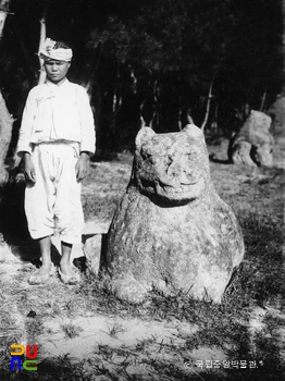 경주 신라 원성왕릉 석사자 정면