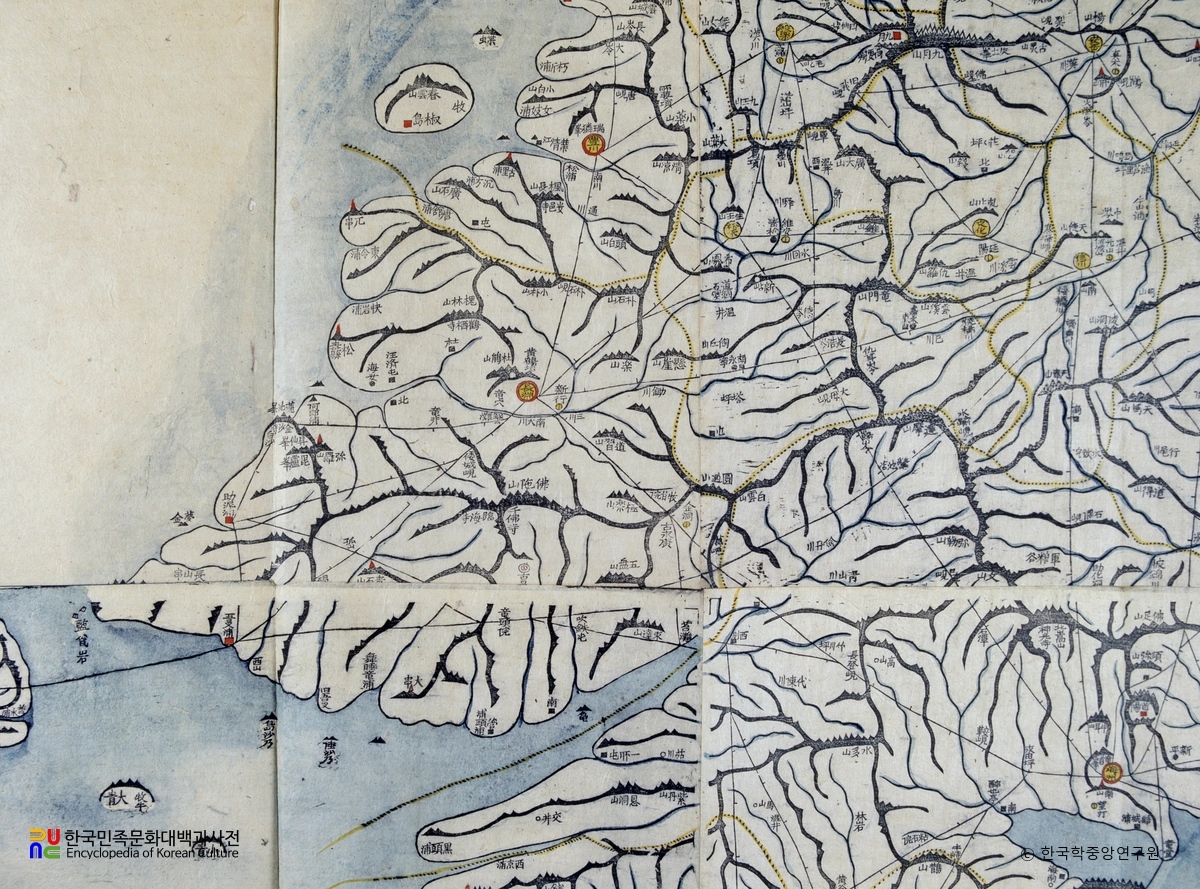 대동여지도 중 황해도 장연, 송화 부분