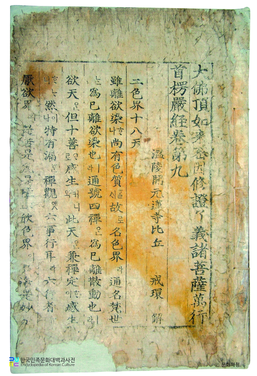 대불정여래밀인수증요의제보살만행수능엄경(언해) 권9