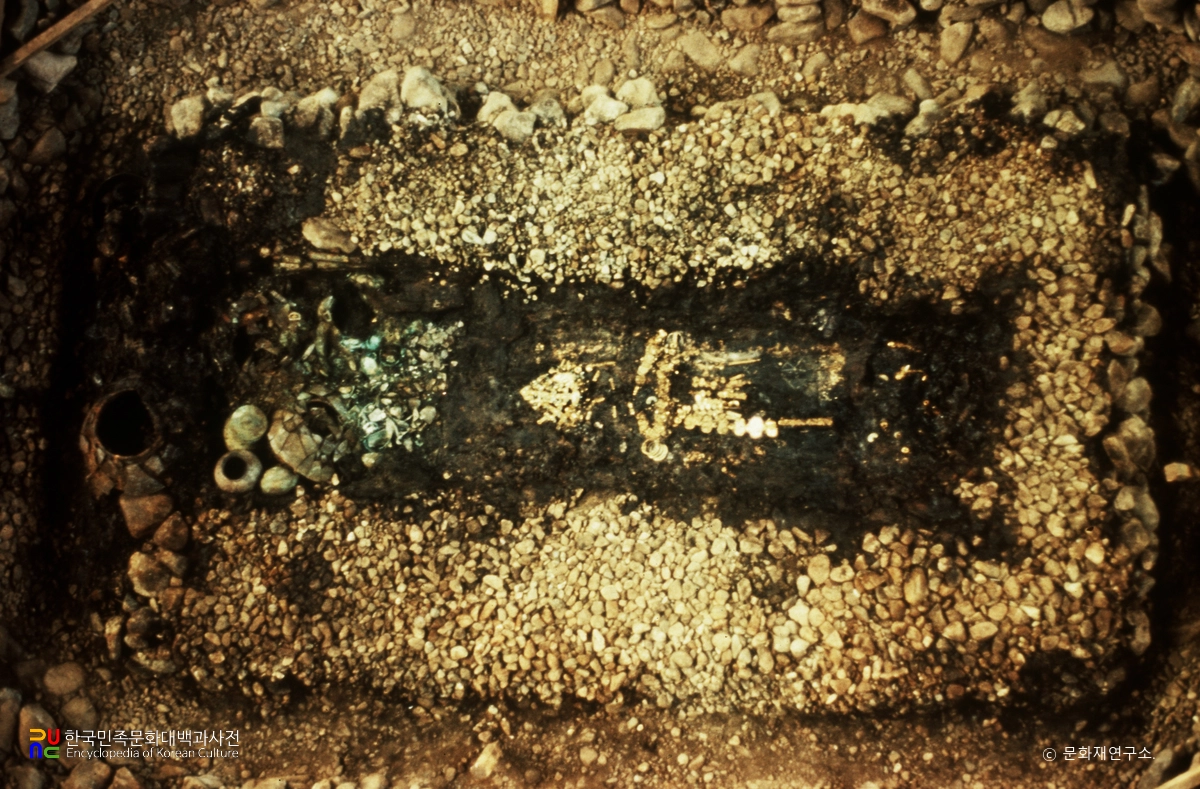 경주 대릉원 일원 중 황남리 고분군의 황남대총 내부 모습