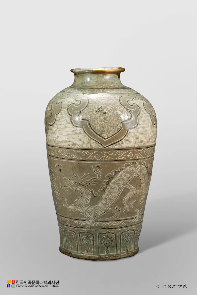 분청사기 상감 운룡문 항아리