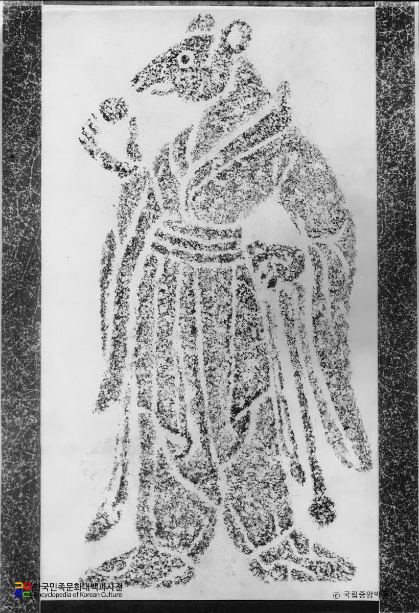 경북 경주 김유신묘 십이지 호석 자상 탁본(탑본)