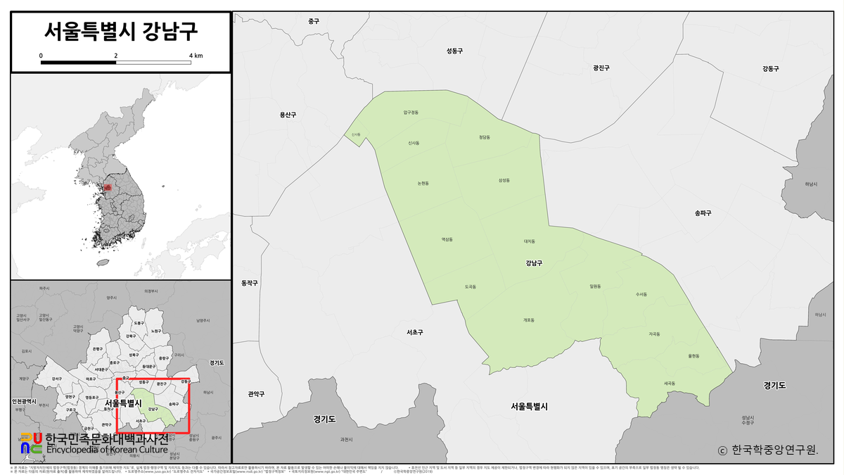 서울특별시 강남구 법정구역도