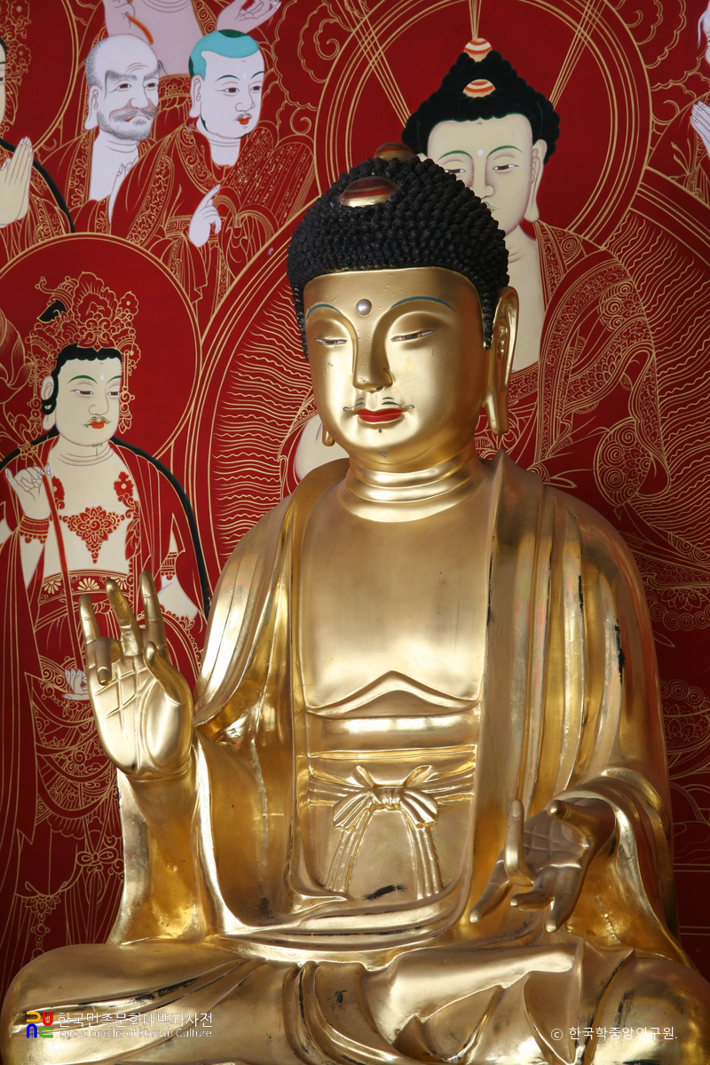 문경 대승사 금동아미타여래좌상 부분