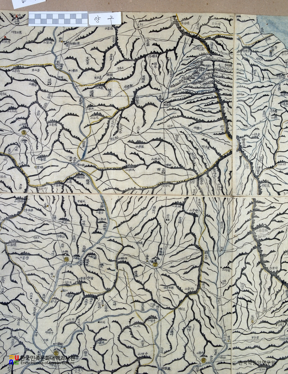대동여지도 중 강원도 양구 부분