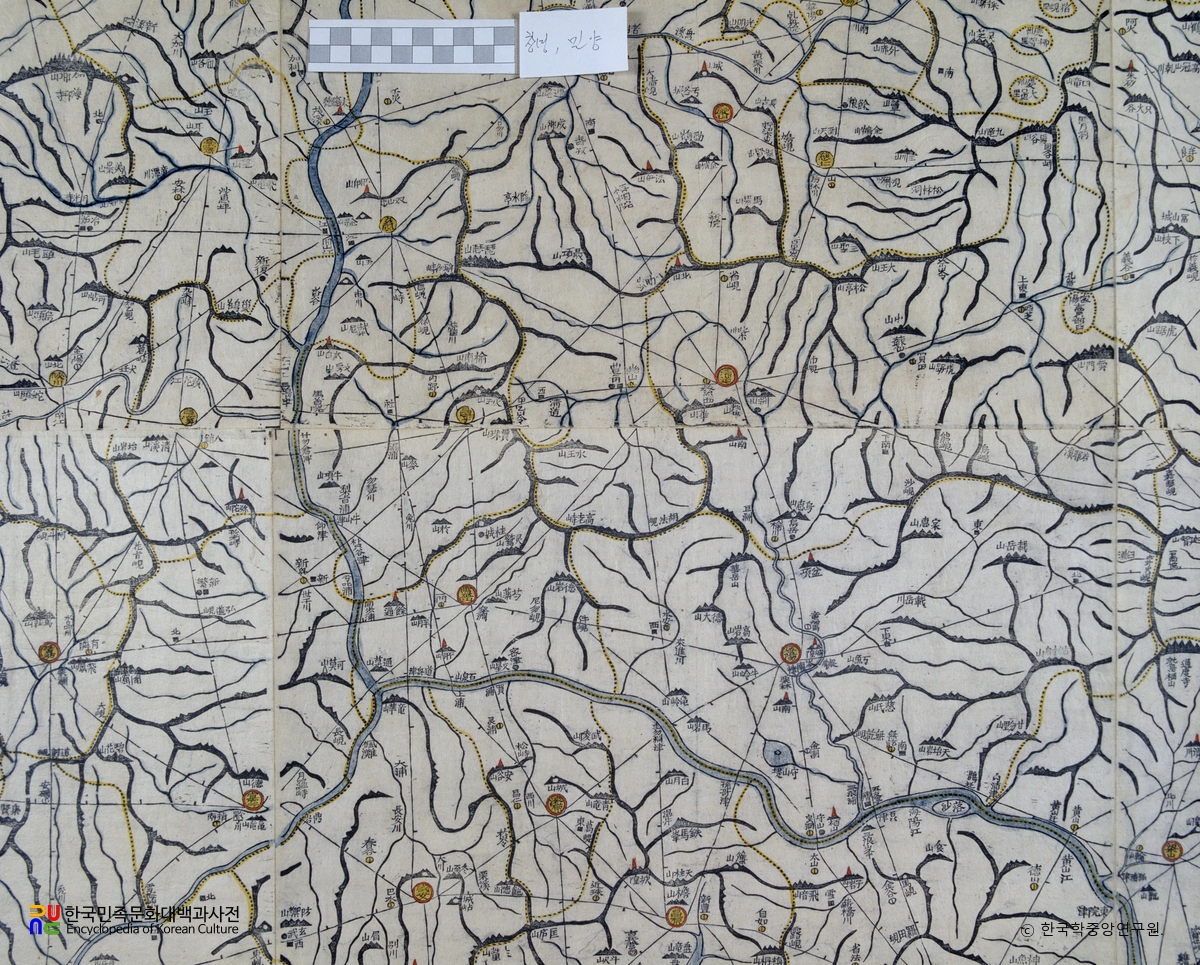 대동여지도 중 경상남도 창녕, 밀양 부분
