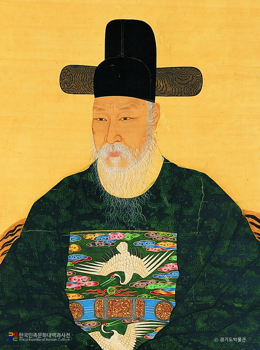 김유 초상 부분