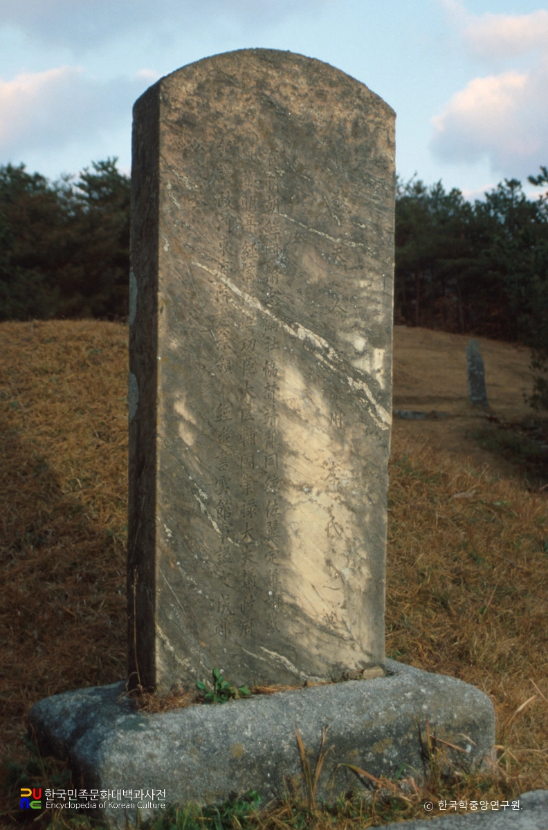 괴산 정인지 묘소 묘비 정측면