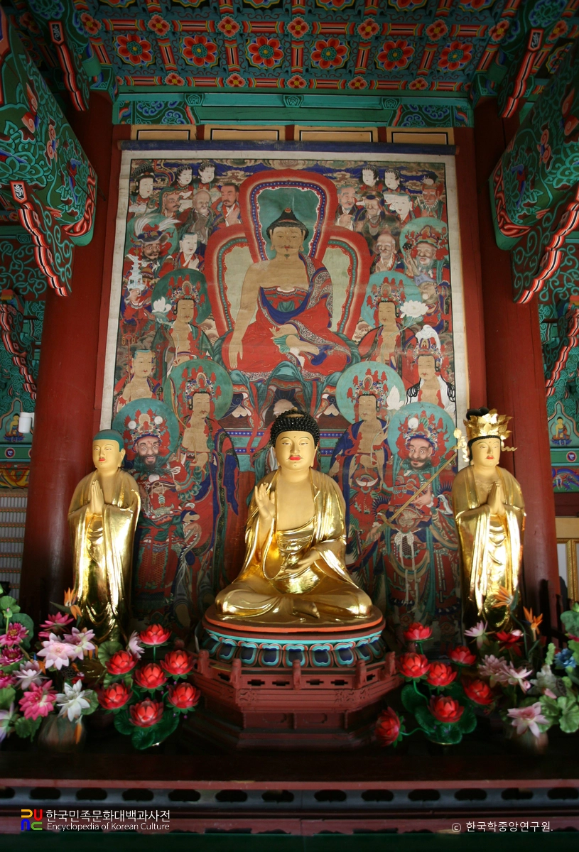 금산 신안사 아미타삼존불상