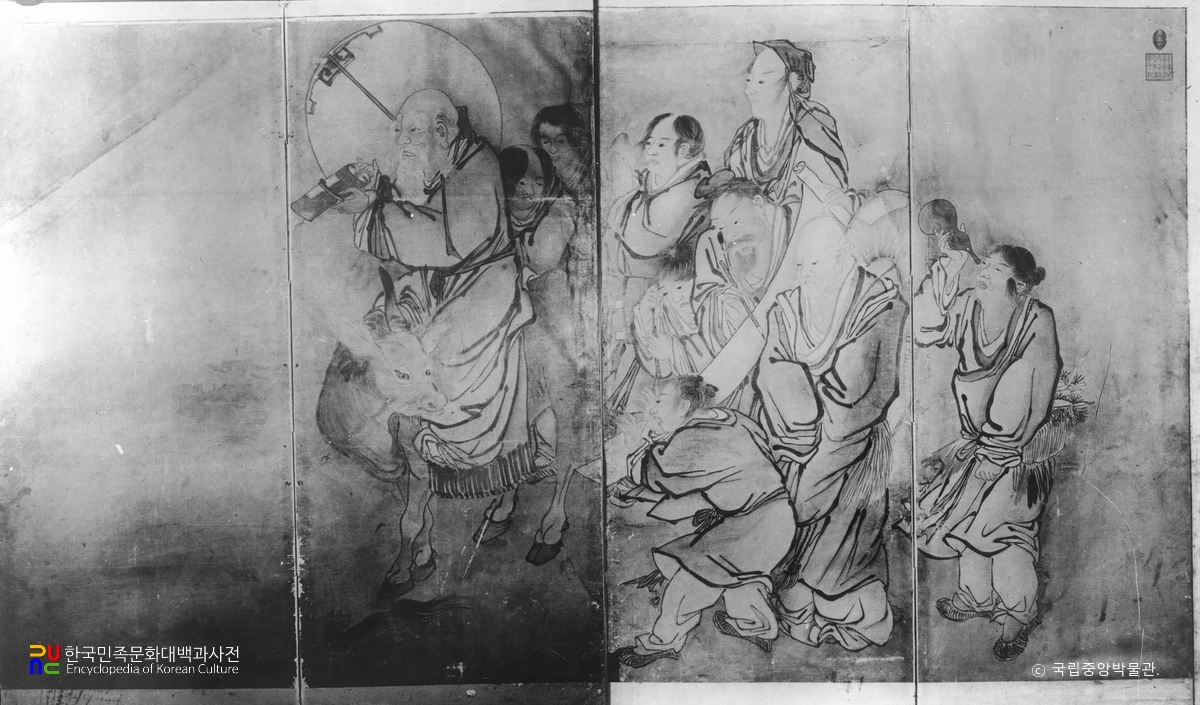 김홍도필 군선도