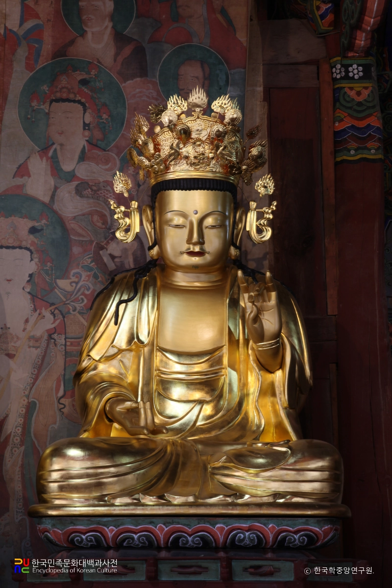 진주 청곡사 목조석가여래삼존좌상 중 좌협시