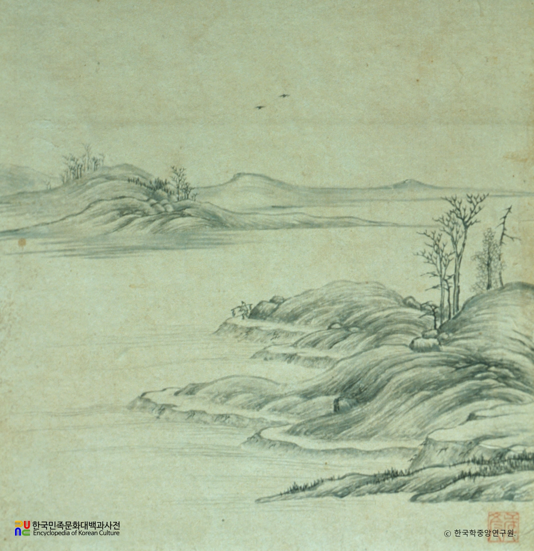 해남 윤씨 가전 고화첩 일괄 / 산수도