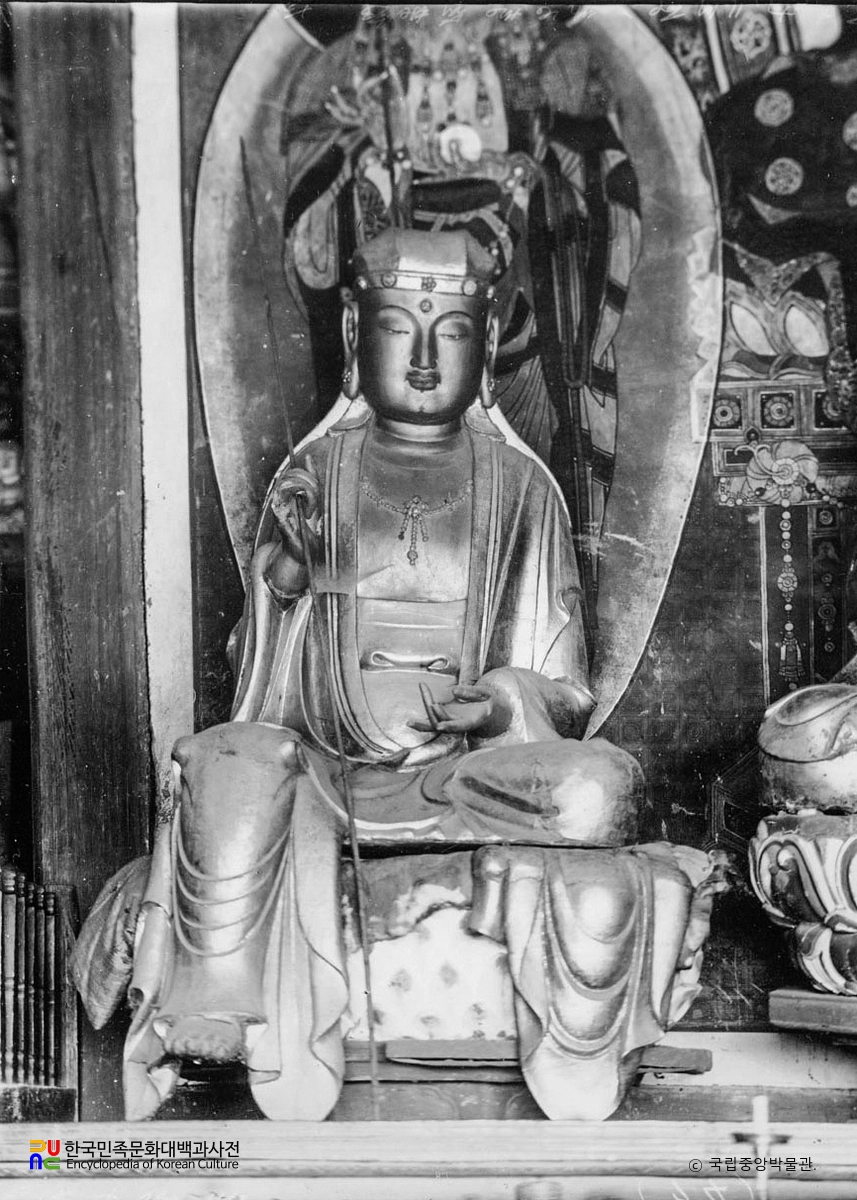 강진 무위사 극락전 우협시 지장보살상