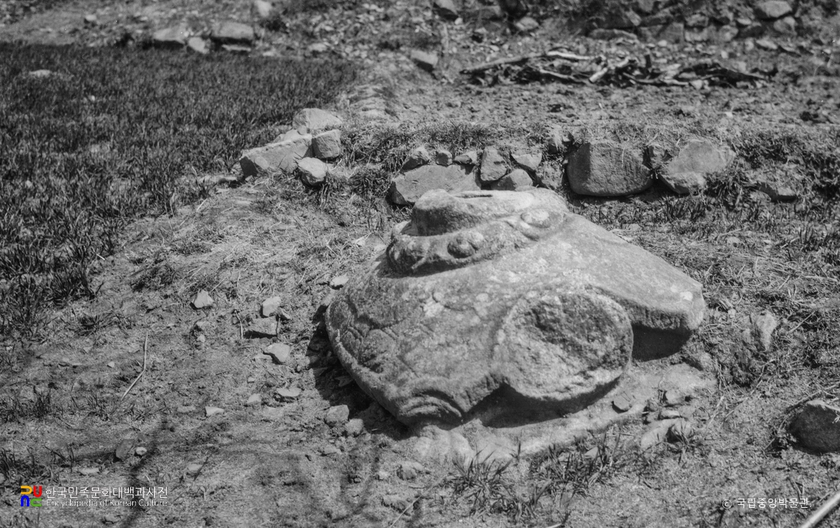 경주 남산 일원 중 천룡사지 귀부 정측면
