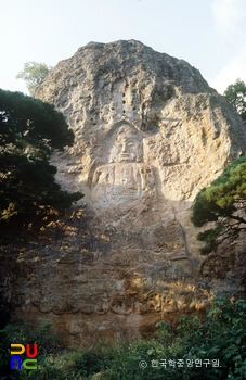 고창 선운사 동불암지 마애여래좌상 전경