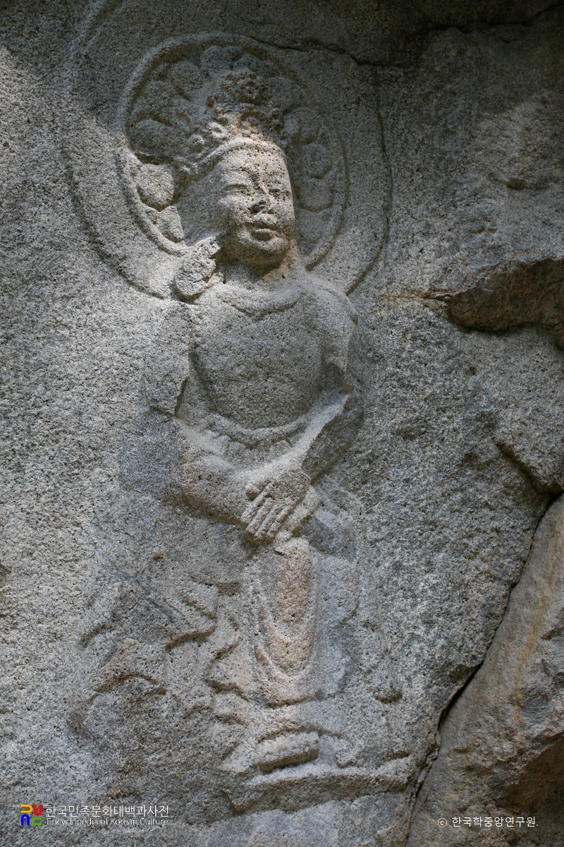 서산 용현리 마애여래삼존상 반가사유상