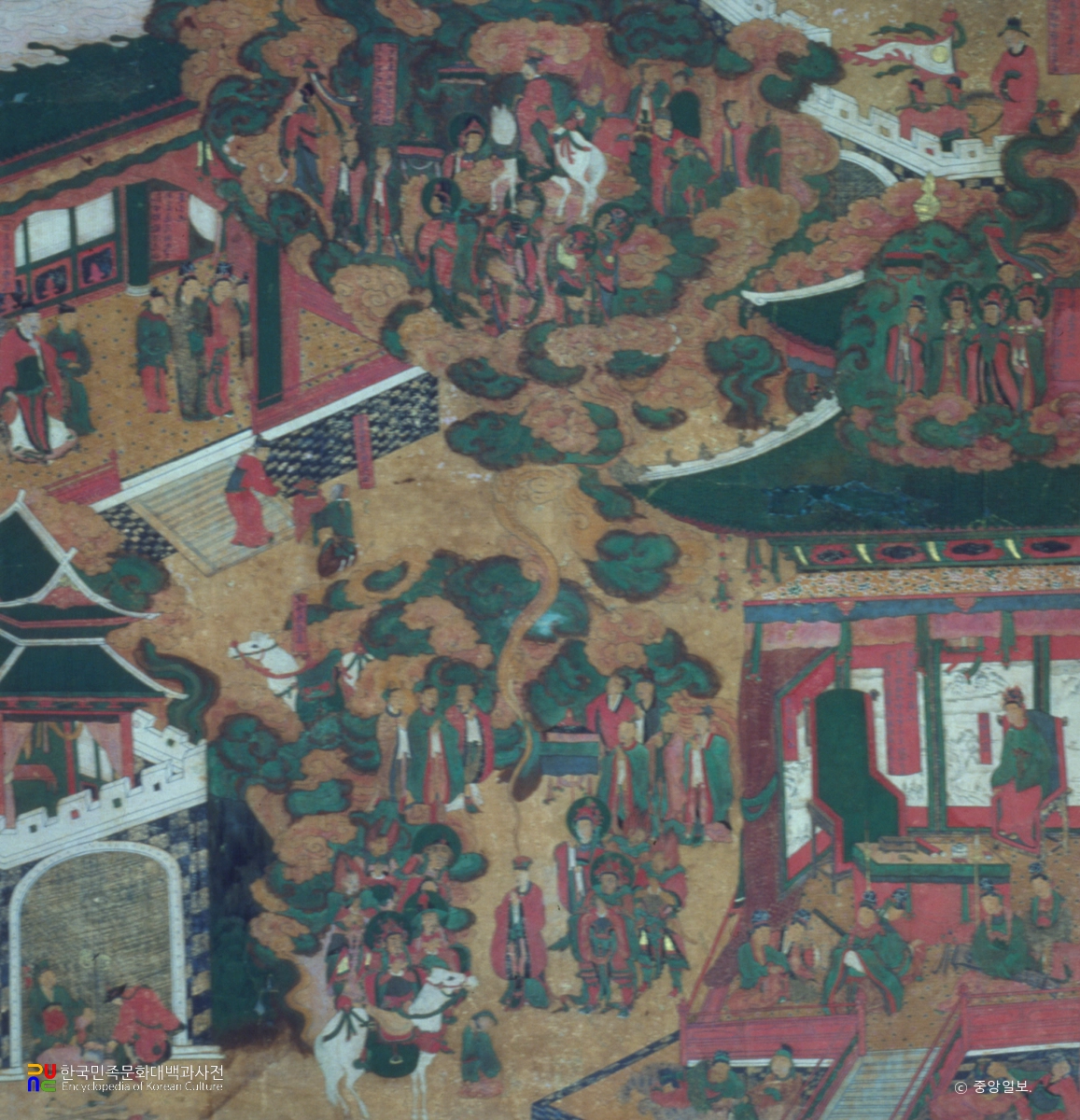 순천 송광사 영산전 팔상탱 중 유성출가상