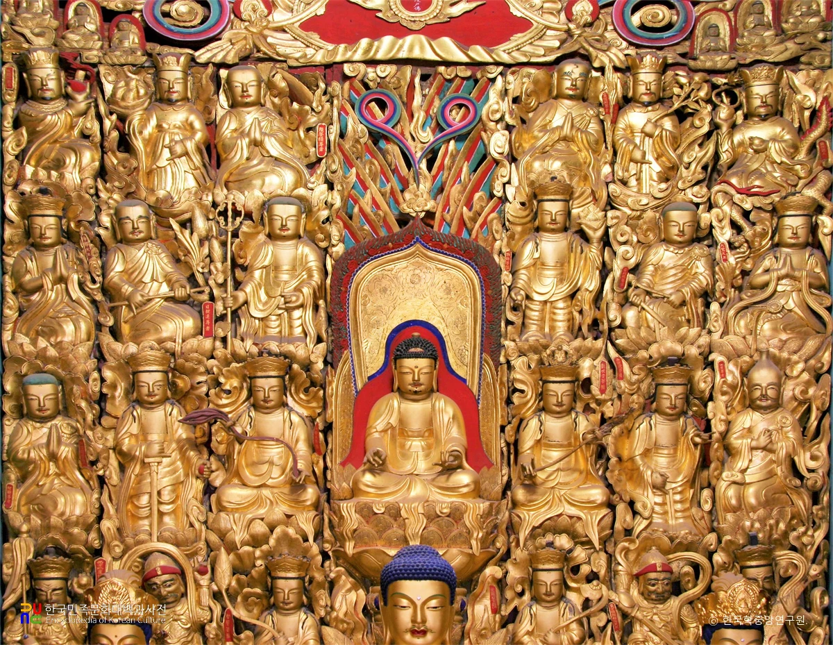 문경 대승사 목각아미타여래설법상 및 관계문서 / 목각아미타여래설법상 부분