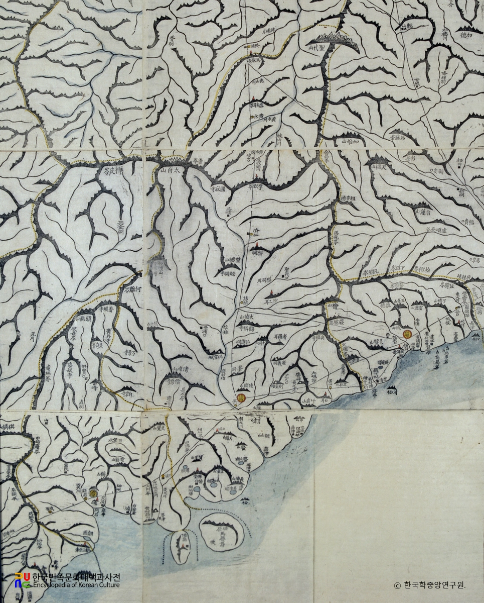 대동여지도 중 함경남도 북청 부분