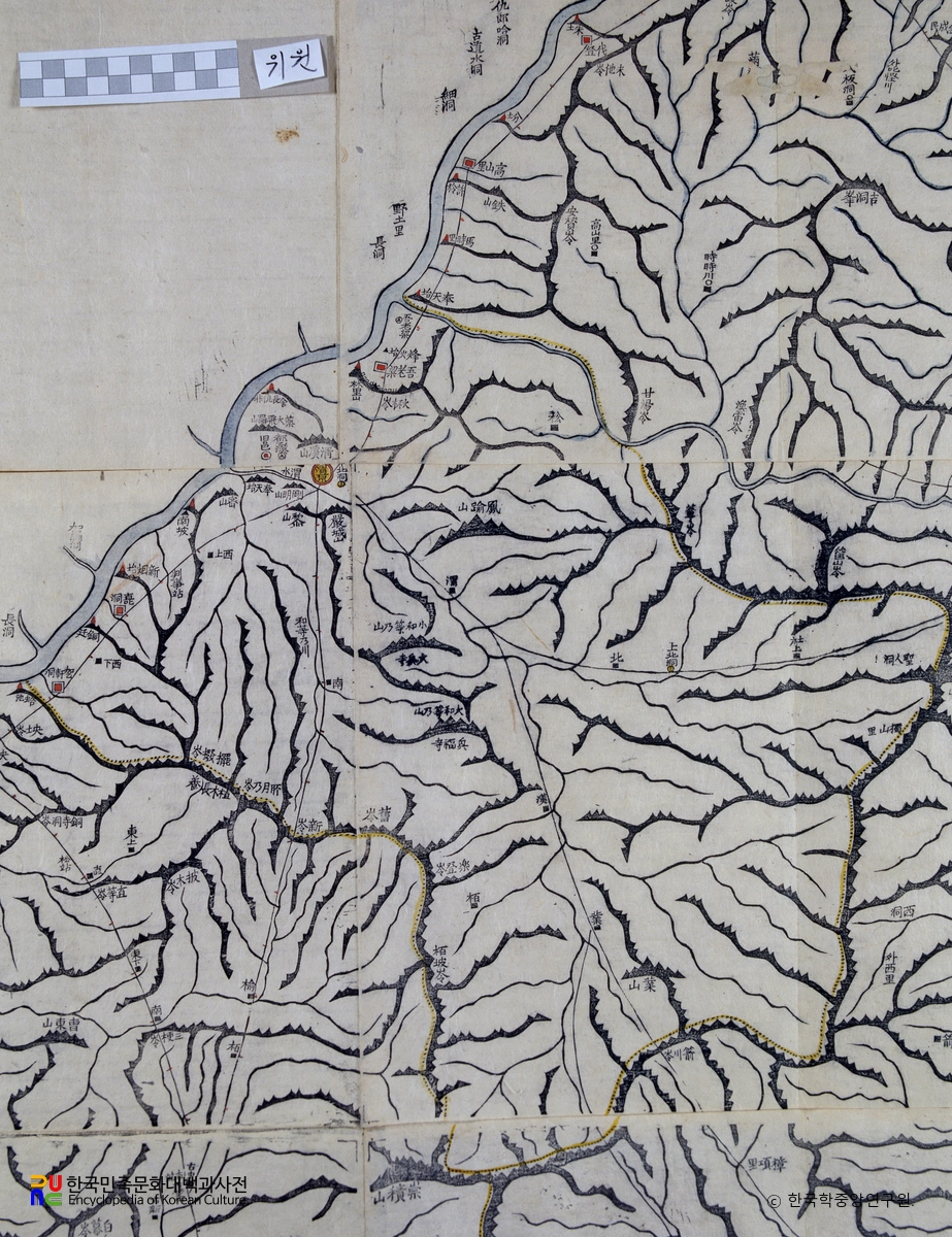 대동여지도 중 평안북도 위원 부분