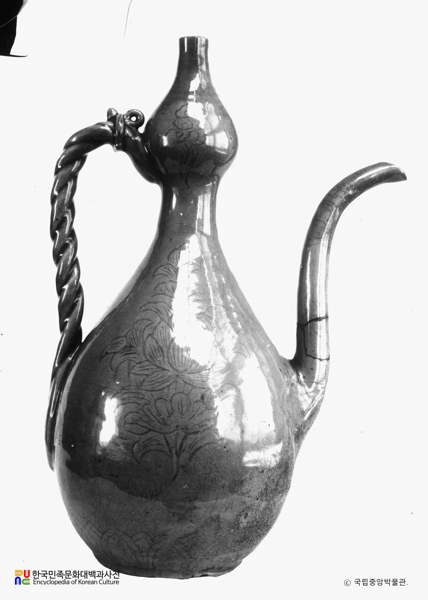 고려 도자 청자상감연화문표형주자