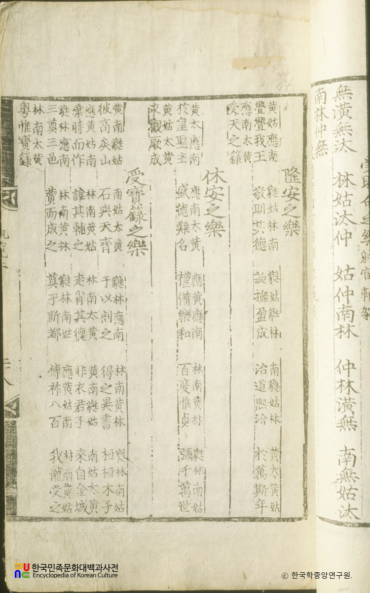 악학궤범 / 수보록