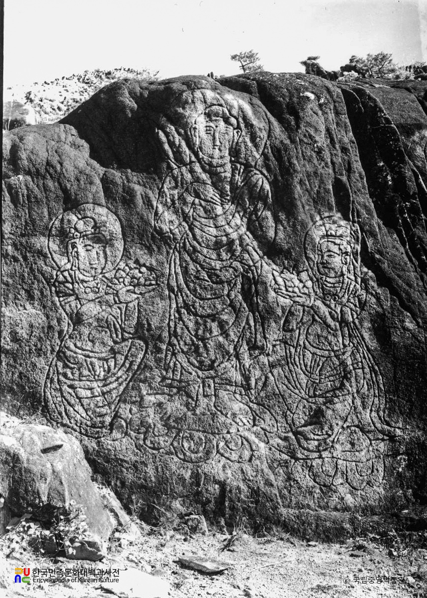 경주 남산 삼릉계 선각육존불상