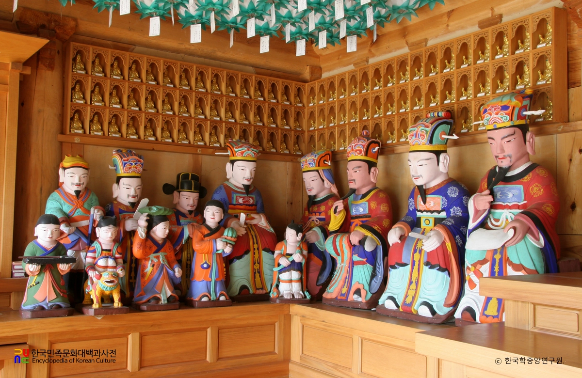 청도 덕사 명부전 석조지장삼존상 및 시왕상