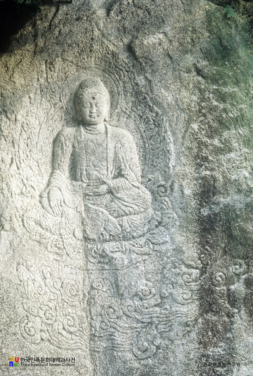 대구 동화사 마애여래 좌상