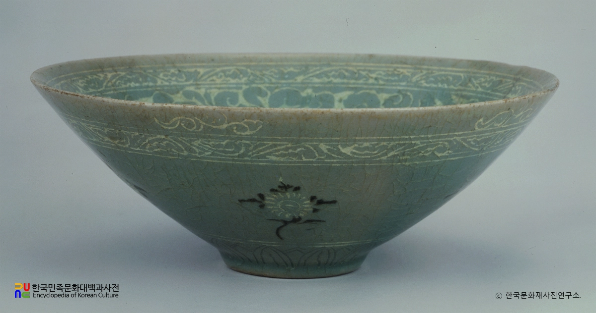 청자 상감당초문 완